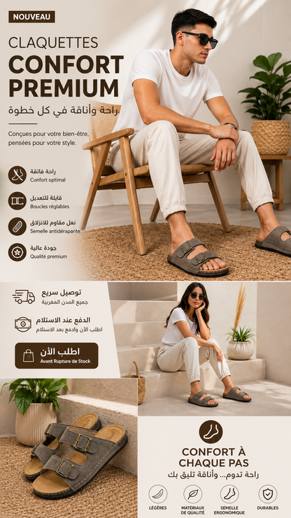 Claquettes Confort Premium | راحة وأناقة في كل خطوة